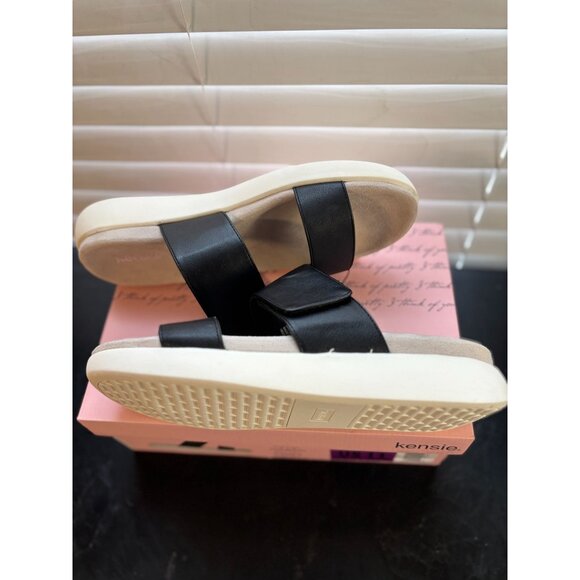 Kensie Ladies Black Slide Sandals With Cushioned Footbed & Non-Slip Sole - Picture 6 of 7